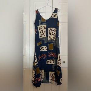 Beautiful Light Cotton Vintage High Low Summer Dress - Size Large